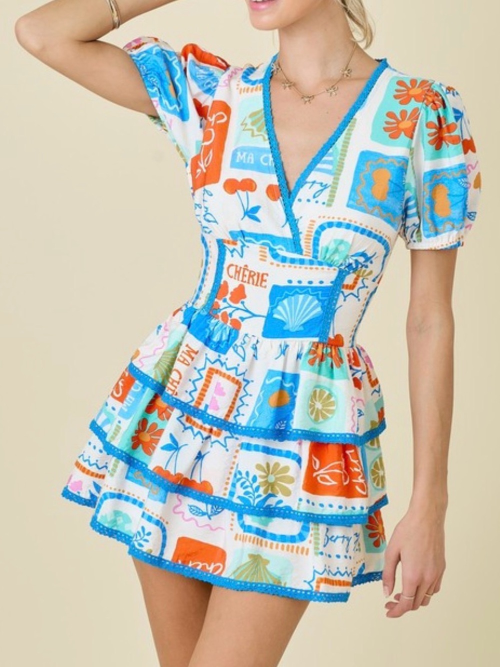 Pants Store Paradise Romper Mini Dress Cherry Tropical Small